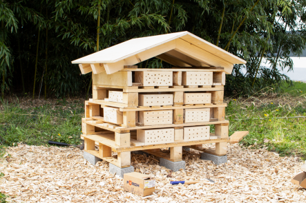 Insektenhotel: Die THERMOTEX- Azubis legten Hand an für ein Insektenhotel Insektenhotel Bau 08
